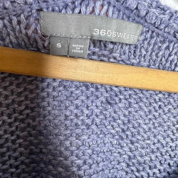 360 Sweater Wool Cotton Yak Blend Open Knit Pullover Block Stripe Cozy Layer - Picture 6 of 8